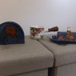 MACKENZIE-CHILDS LOT OF (3) FLOWER MARKET KITCHEN ACCESSORIES